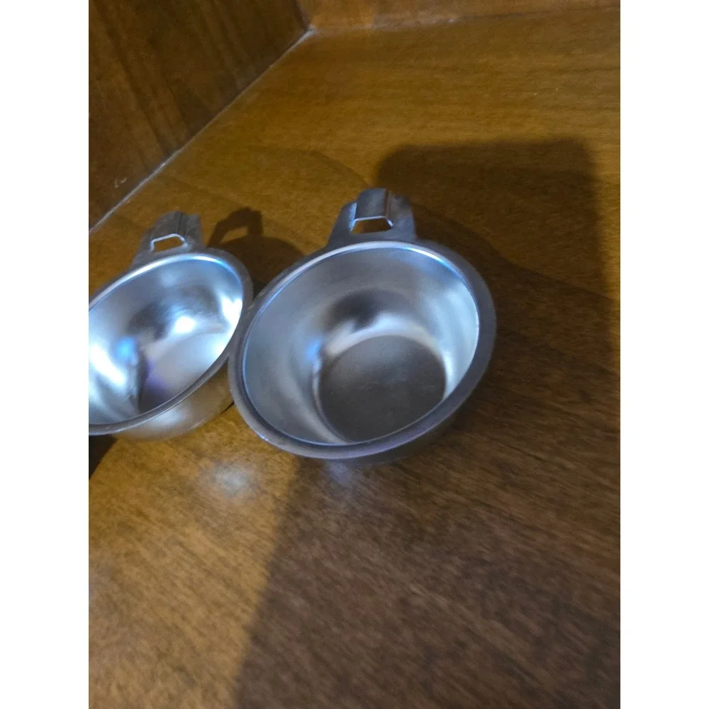 Set of 3 Stainless Steel Egg Poacher Replacement Cups Metal Inserts for Pan